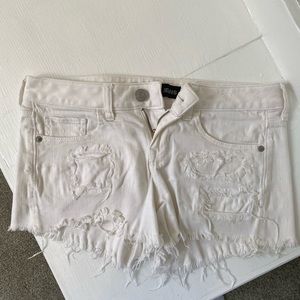 Express white jean cutoff shorts